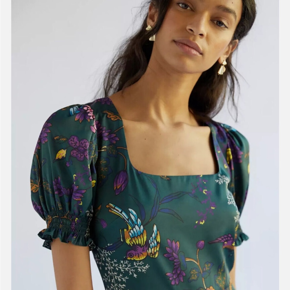Anthropologie Hutch Maxi Dress with Puff Sleeves Floral Print - Picture 3 of 7